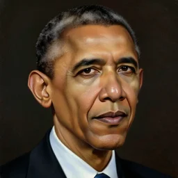 renaissance oil painting exaggerated portrait of obama
