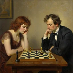 painting of hercules poirot and sherlock holmes play chess