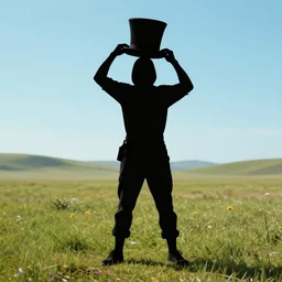 psychedelic silhouette tipping his tophat, unreal engine, 4 k, landscape
