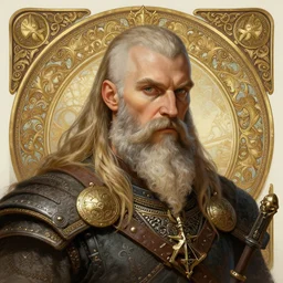 portrait of a bearded viking, solarpunk, baldurs gate!!! intricate, elegant, highly detailed, ray tracing, digital painting, artstation, concept art, smooth, sharp focus, illustration, art by artgerm and greg rutkowski and alphonse mucha, 8 k