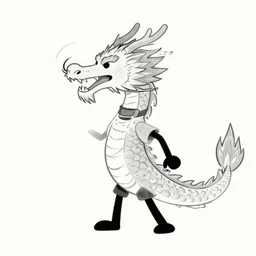 “fire breathing dragon, stick figure drawing”