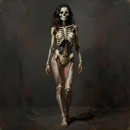 full _ body _ pose _ hyperrealistic _ mixed _ media _ painting _ of _ a _ beautiful _ attractive _ skull _ woman _ dim _ volumetric _ lighting _ 8 _ k _ octane _ beautifully _ detaile _ - n _ 9 _ - i _ - s _ 1 5 0