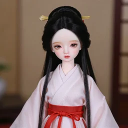 A photo of a goddes of love in japonese bjd dolls style, 4k