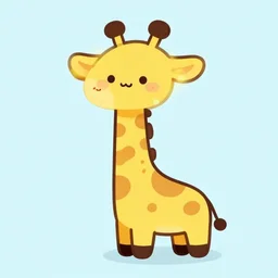 little giraffe in kawaii style
