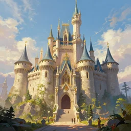 High Fantasy Castle!!. Joyful matte painting by Darek Zabrocki and Emmanuel Shiu, 4k ultra detailed, great composition cinematic.
