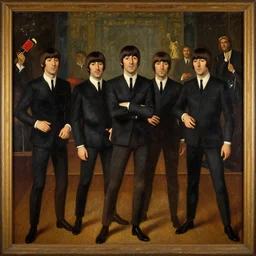 a renaissance painting of the beatles in concert