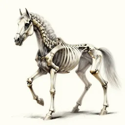 a skeleton horse,digital sketch