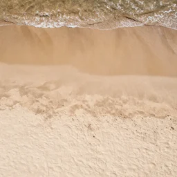 an empty beach, seen from above