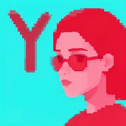cyan and red Y2K vector art, nostalgic, 4K HD,