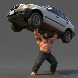 rocky lifting a car, matte painting, art concept, unreal engine, by aenaluck, digital painting, artstation, concept art, smooth, sharp focus ilustration hq
