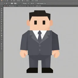 ps 1 render of a low poly henchman, flat textures
