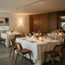 mid century modern intimate wedding reception
