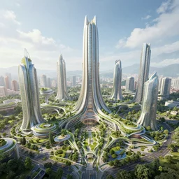 arcology in a utopian futuristic eco - city