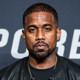 first shot of kanye west in rambo remake gang activity, ( eos 5 ds r, iso 1 0 0, f / 8, 1 / 1 2 5, 8 4 mm, postprocessed, crisp face, facial features )
