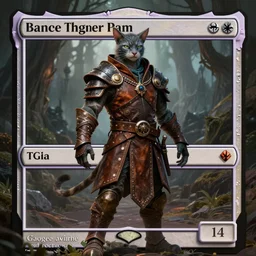 humanoid male catfolk rogue, wearing leather armor, magic the gathering, fantasy