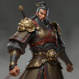 god of the war, guan yu, highly detailed, fantasy, highly detailed, digital painting, trending on artstation, concept art, sharp focus, illustration, by huang guangjian and tsuyoshi nagano and fenghua zhong, uhd