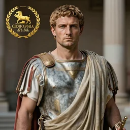 portrait photography of Giulio Cesare. High quality 4k roman dress. Hyoer realistic. Award winning photography