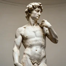 sculpture of satoshi nakamoto made by michelangelo