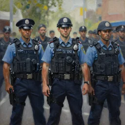 a painting of police brutality by george condo