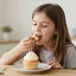 edp445 eating a cupcake
