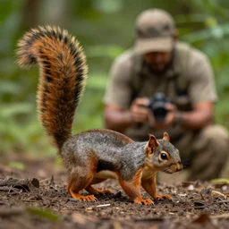 amazing amazonian hunting a squirrel, photograph