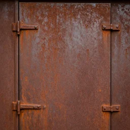 Rusted metal texture, highly detailed, with a door, 4k