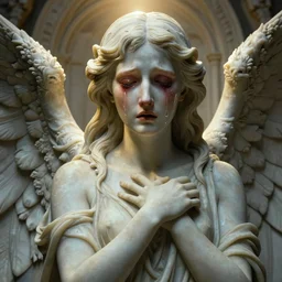 beautiful very extreme closeup portrait, weeping scary angels, angel of grief, stone statues, beautiful woman body, unreal engine, greg rutkowski, loish, rhads, beeple, tom bagshaw, alphonse mucha, global illumination, detailed and intricate environment
