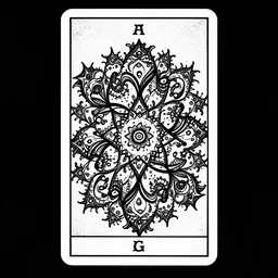 a beautiful black and white fractal tarot card featuring bold occult imagery with clean lines. labrador. detailed adult coloring book