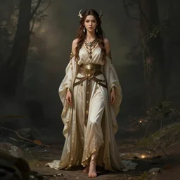 a female druid shaman character, concept art, high resolution and detail, photorealistic, cinematic, amazing, inspiring, attractive, full body shot