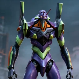 photograph of evangelion mecha. sci - fi movie.