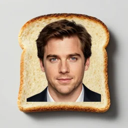 a slice of toast with the face of Nathan Fillion