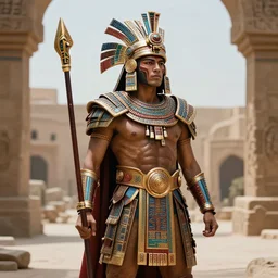 photo of a futuristic aztec warrior