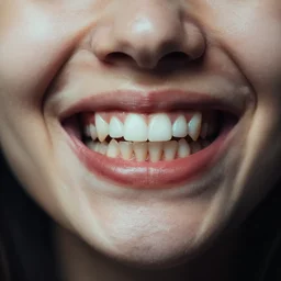 many many teeth, hundreds of teeth. a woman smiling with more teeth. 3 5 mm f / 2. 8, kodachrome, moody lighting.