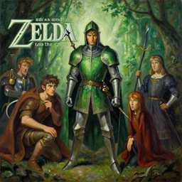 1 9 7 9 retro fantasy. sir gawain and the green knight. legend of zelda box art. a 2 4. artgerm. low detail. keith parkinson. beksinski. oil on canvas