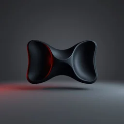 aerodynamic audio design concept, trending on behance, electronic high tech musical, very distant shot render matte black, centered on studio gray background, design by james dyson, jonathan ive, futuristic organic shape, all black technologic design, octane engine render, product concept, unreal engine 6 render