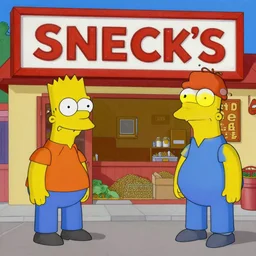 sneed's feed and seed ( formerly chuck's ), painting, realistic, simpsons