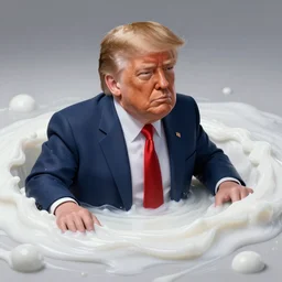 donald trump stuck in white slime pit, 4 k, art station concept, highly detailed