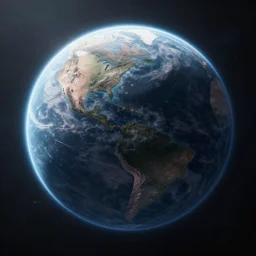 beautiful sci fi planet, view from space, concept art trending on artstation, volumetric lighting, 8k