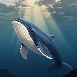 cartoon art of a happy smiling whale