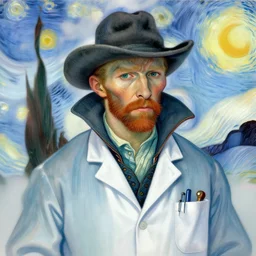 a highly detailed beautiful portrait of a doctor strange, by vincent van gogh