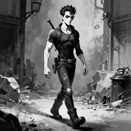 don ramon walking dead game telltale, gigachad black and white trending on artstation, painted by greg rutkowski