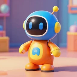 blue and yellow - orange nintendo inspired karaoke robot