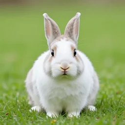 beautiful cute portrait photograph of a bunny in the grass