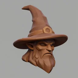 brown wooden festeroot witch head, stylized stl, 3 d render, activision blizzard style, hearthstone style, darksiders art style, greg rutkowski style