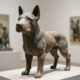 realistic photo of a dog human hybrid, kate clark's sculptures, artist liu xue, matthew grabelsky, sharp focus