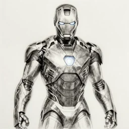 Iron Man Armor mark 2, pencil sketch, concept art