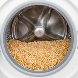washing machine full of beans