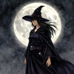 witch in front of the full big moon, watercolor, dramatic lighting, cinematic, establishing shot, extremly high detail, foto realistic, cinematic lighting, pen and ink, intricate line drawings, by Yoshitaka Amano, Ruan Jia, Kentaro Miura, Artgerm, post processed, concept art, artstation, matte painting, style by eddie mendoza, raphael lacoste, alex ross