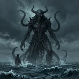 cthulhu rise from the sea, matte painting, evening, drama, by rozalski and stanton kenton, artstation
