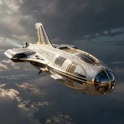 art deco spaceship, concept art, photorealistic